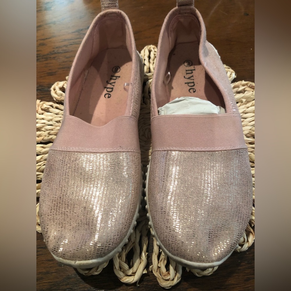 Hype shimmering pink slip on sneakers for casual wear size 9